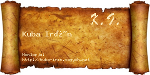 Kuba Irén névjegykártya